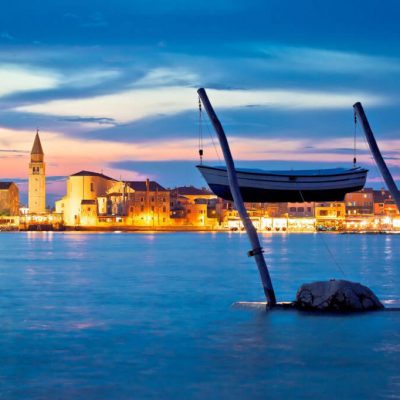Umag evening view seafront
